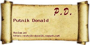 Putnik Donald névjegykártya